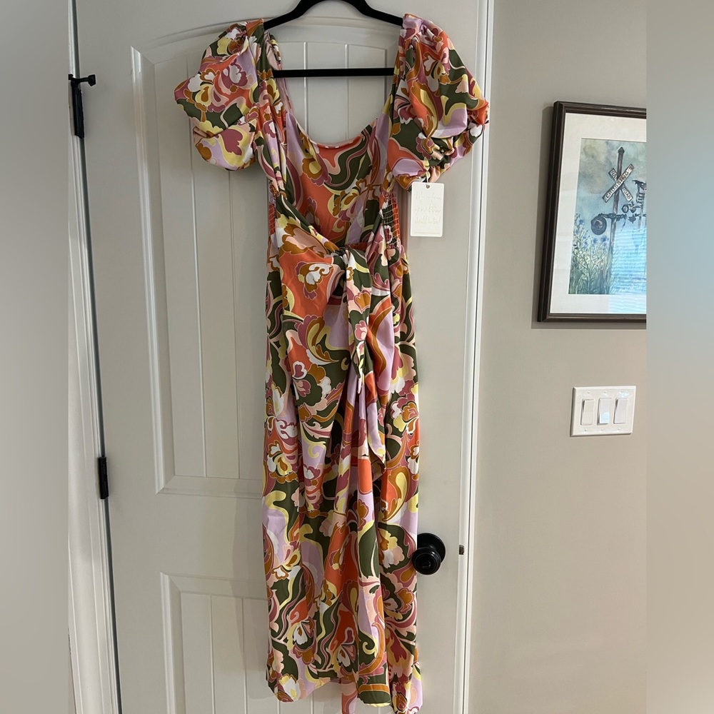 Floral Puff Sleeve Maxi Dress - Picture 4 of 5